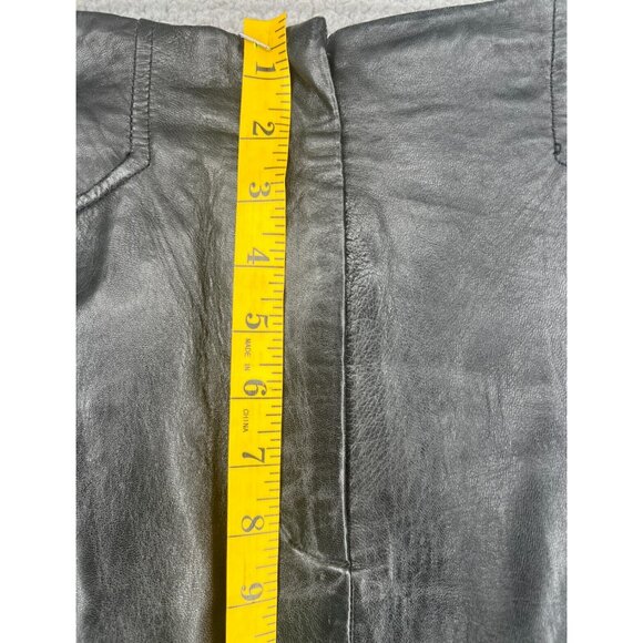 Vintage Preston & York Black 100% Leather Maxi Skirt Size 12 - Picture 5 of 9